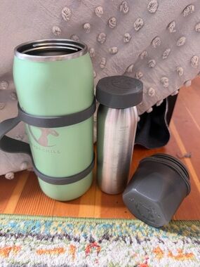 Insulated Mint Green Kids Travel Tumbler with Grey Silicone Grip